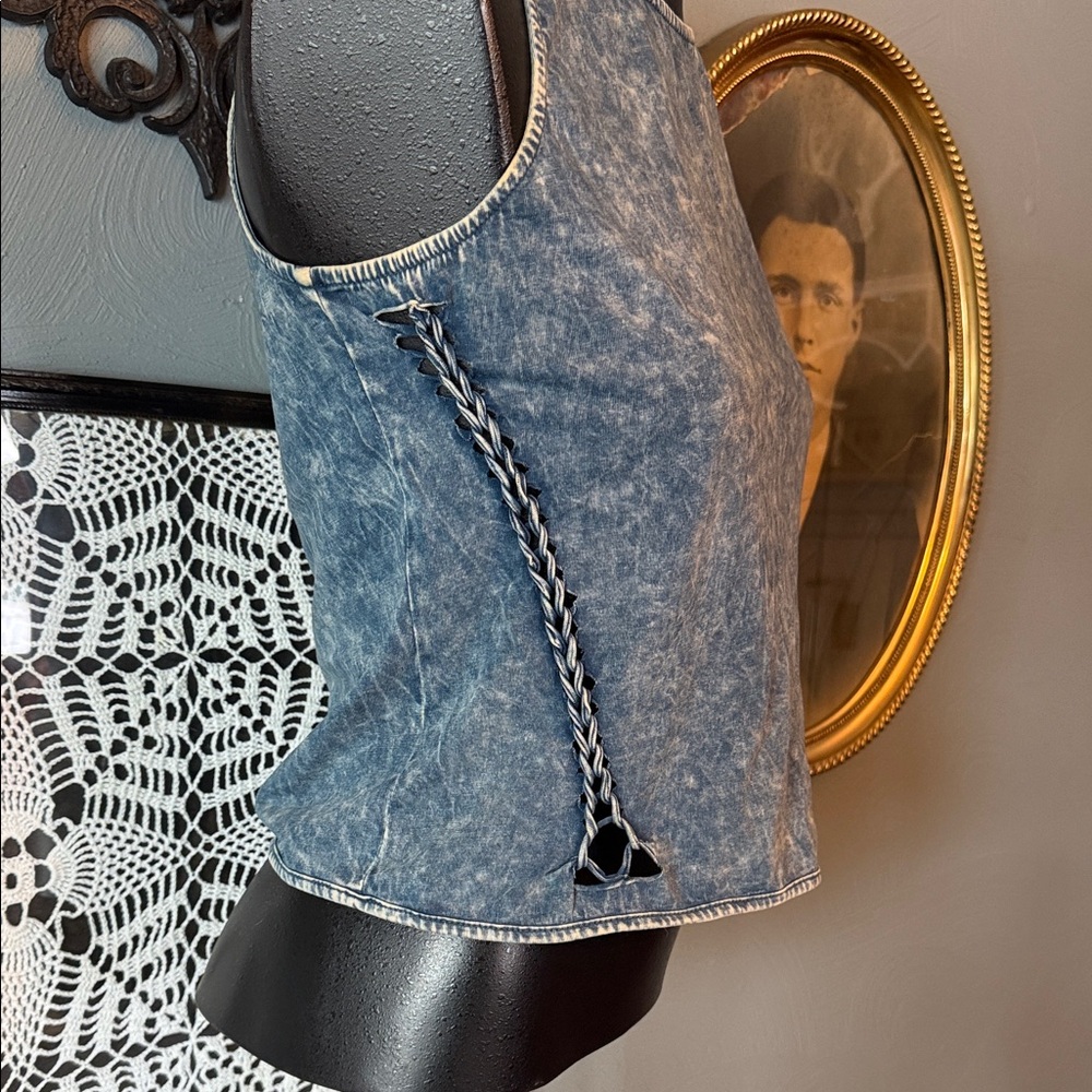 Buckle Blue Denim Tank Top - Picture 2 of 5